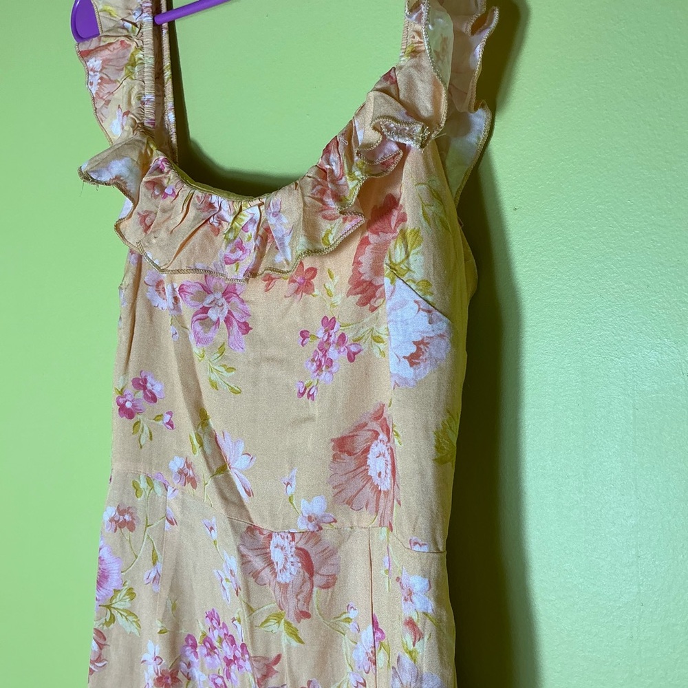 NWT Showpo Tuscan Yellow Mini Floral Dress Cottagecore